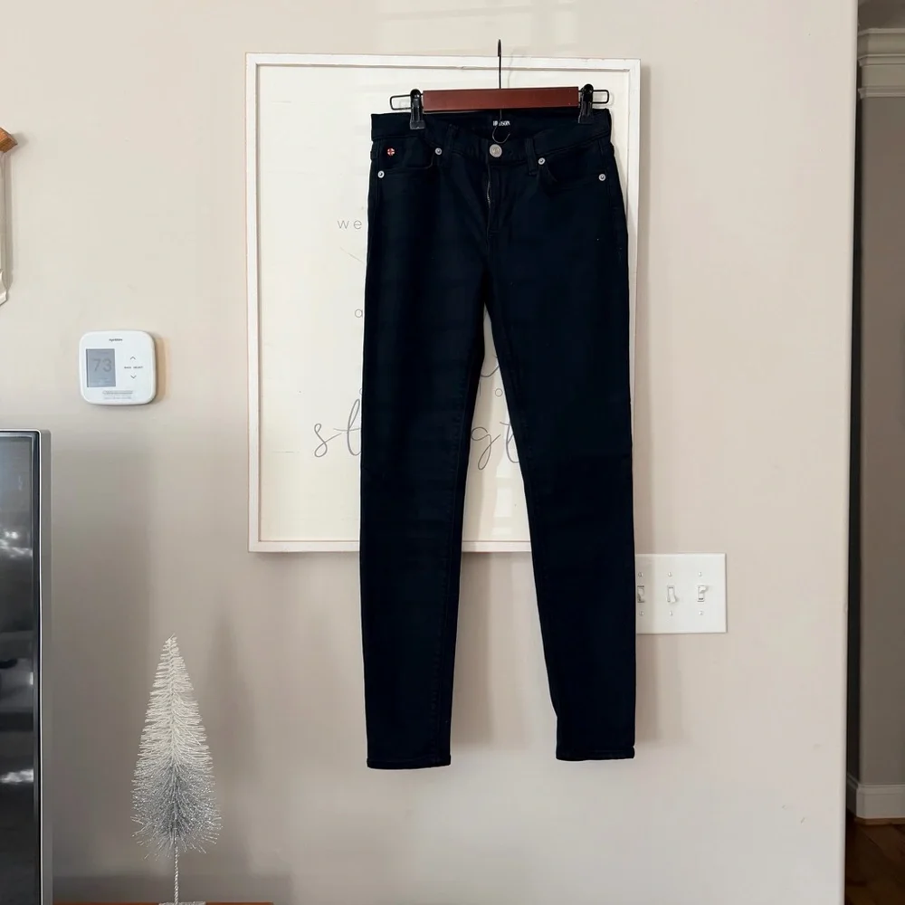 HUDSON Krista Ankle Super Skinny Black Denim Jeans Pants Slim 28 Like New